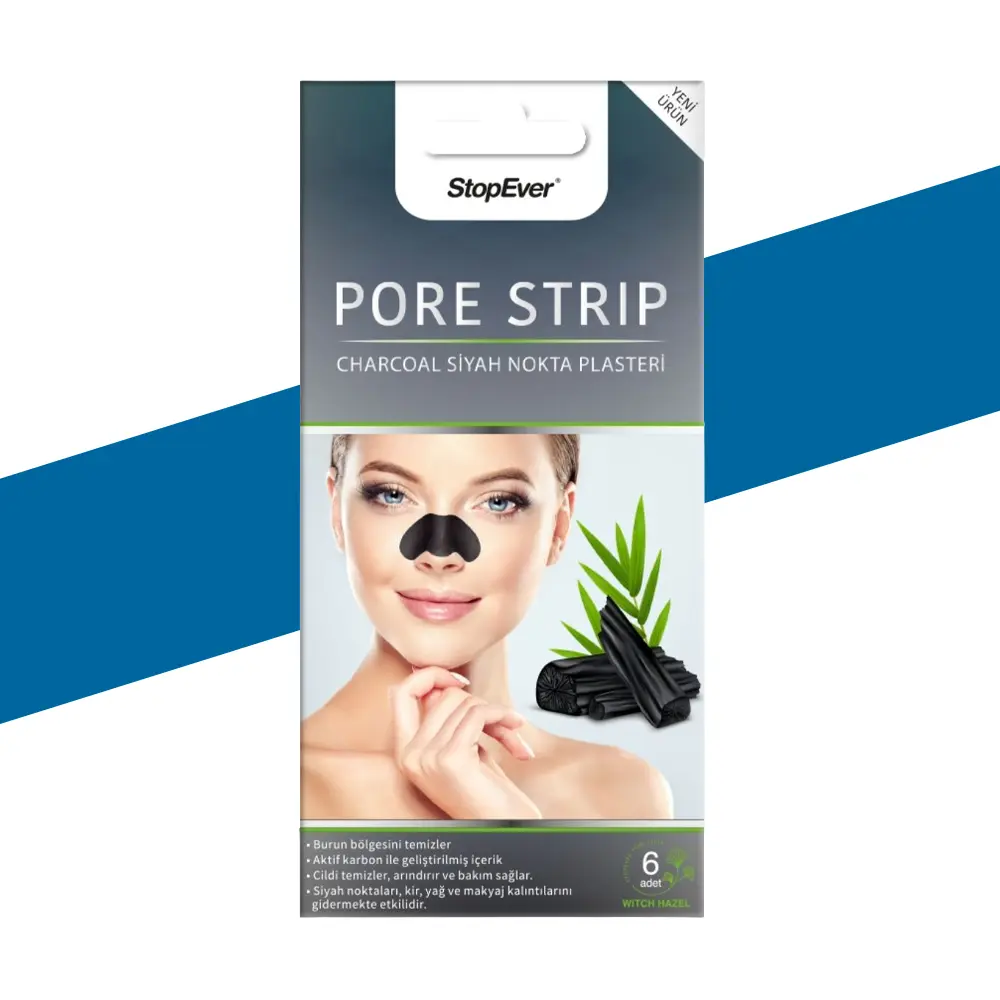 لصاقات الأنف بالفحم لإزالة الرؤوس السوداء - StopEver Charcoal Pore Strip