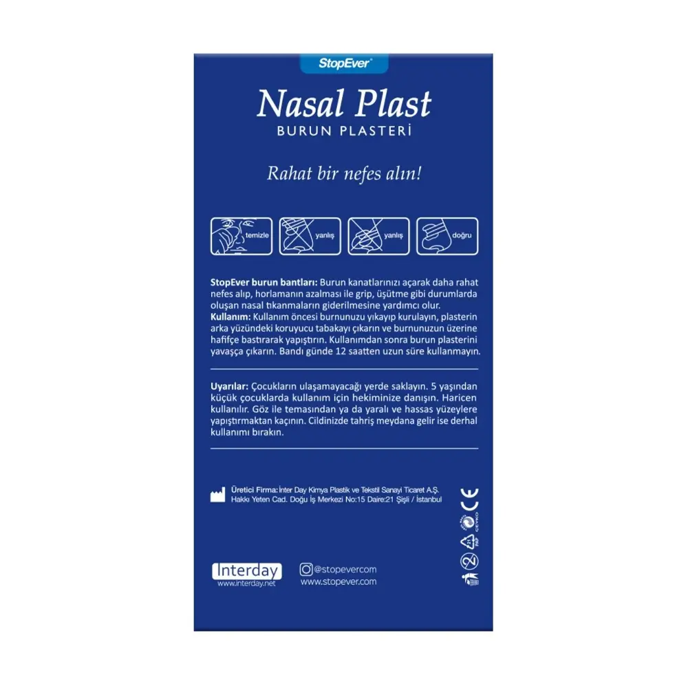 لصاقات الأنف لتوسيع مجرى التنفس (الحجم العادي) - StopEver Nasal Plast